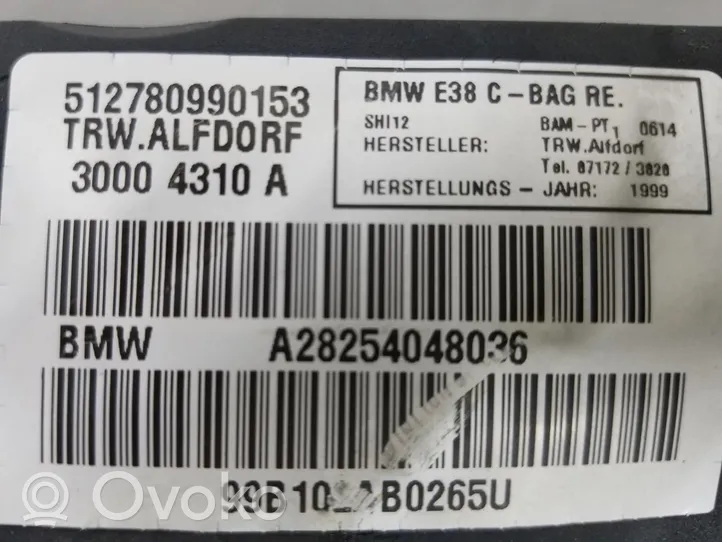 BMW 7 E65 E66 Airbag da tetto 72128254048