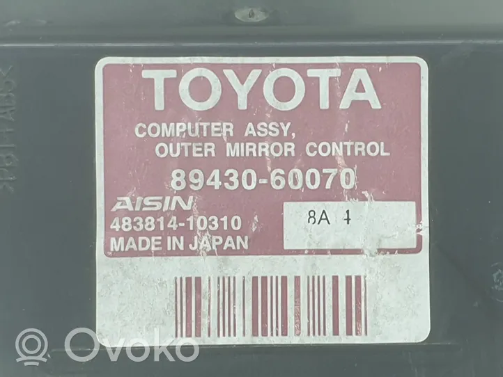 Toyota Land Cruiser J20 J20u Autres unités de commande / modules 8943060070