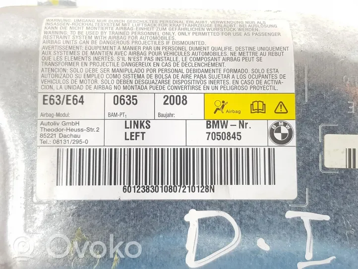 BMW 6 E63 E64 Poduszka powietrzna Airbag drzwi przednich 72127050845