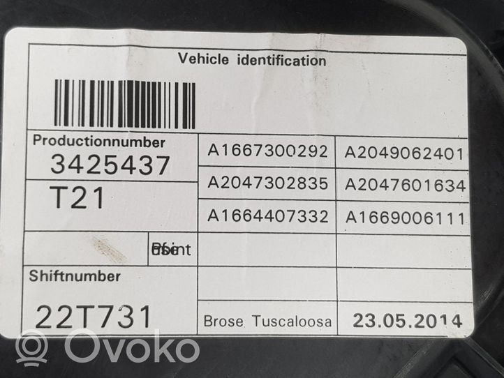 Mercedes-Benz ML AMG W166 Elektryczny podnośnik szyby drzwi tylnych A1667300279