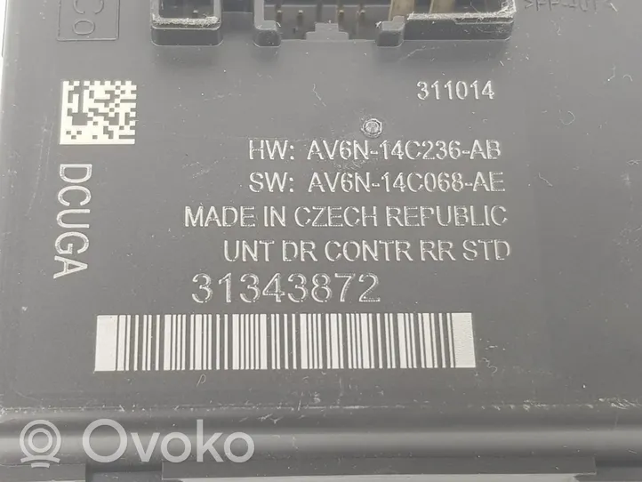 Volvo V60 Unité de commande / module de verrouillage centralisé porte 31343872