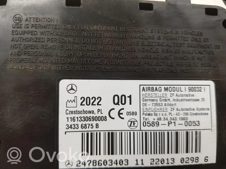 Mercedes-Benz GLA H247 Etuoven turvatyyny A2478603403