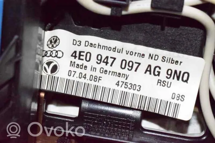 Audi A8 S8 D5 Rivestimento della console di illuminazione installata sul rivestimento del tetto 4E0947097AG