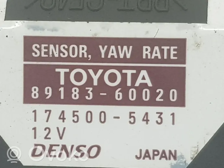 Toyota Land Cruiser (J120) Capteur de vitesse de lacet d'accélération ESP 8918360020