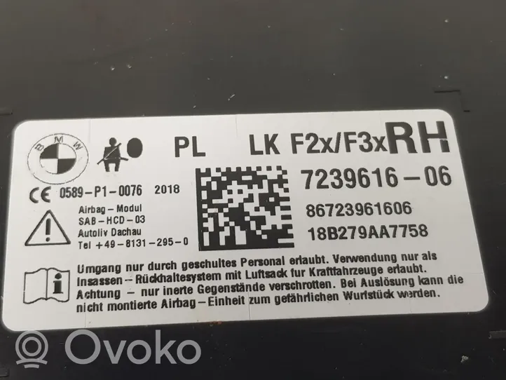 BMW 1 F20 F21 Poduszka powietrzna Airbag boczna 7239616