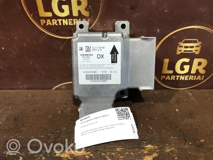 Opel Vectra C Airbag control unit/module 13170589