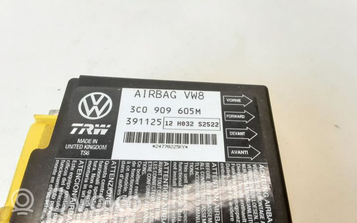 Volkswagen PASSAT B6 Oro pagalvių valdymo blokas 3C0909605M