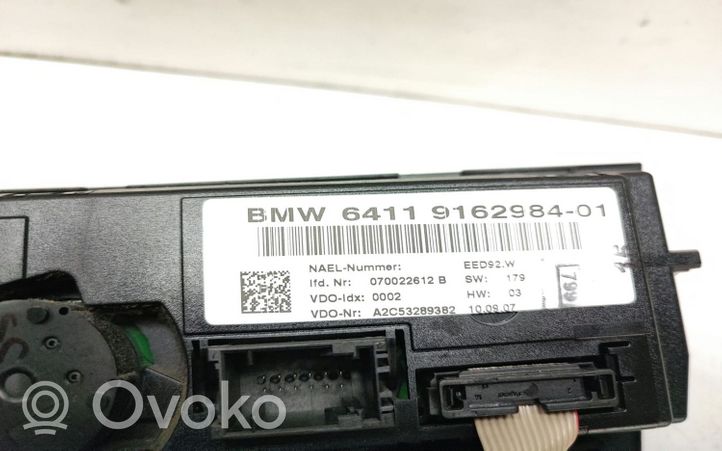 BMW 3 E92 E93 Oro kondicionieriaus/ klimato/ pečiuko valdymo blokas (salone) 9162984