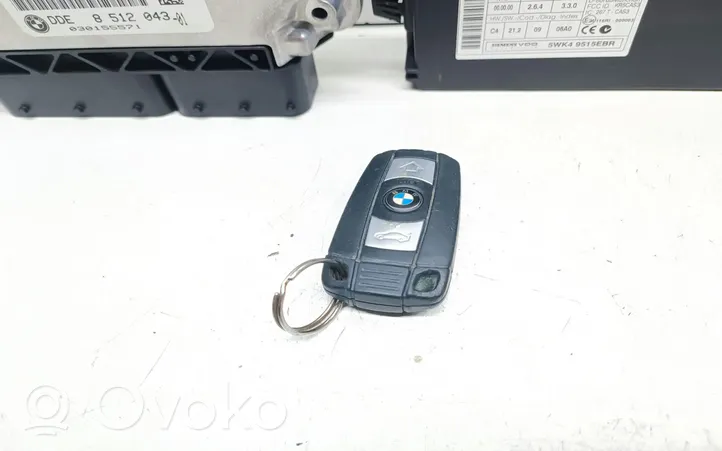 BMW 3 E90 E91 Komputer / Sterownik ECU i komplet kluczy 8512043