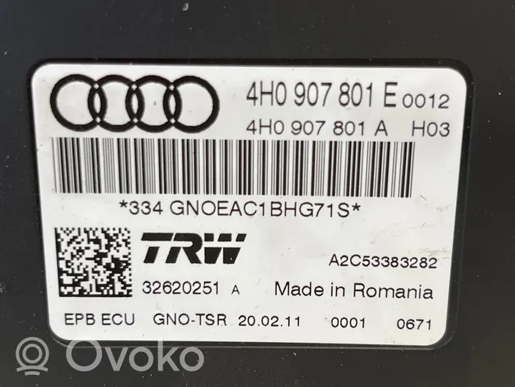 Audi A7 S7 4G Moduł / Sterownik hamulca ręcznego 4H0907801E