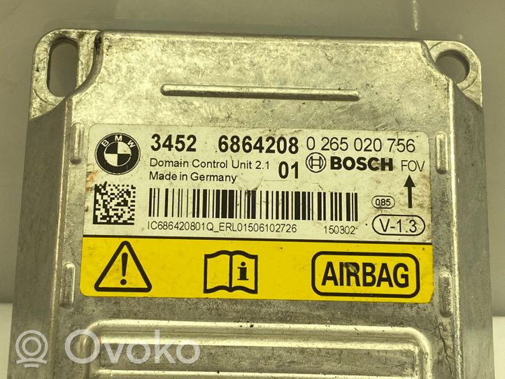 BMW 3 F30 F35 F31 Centralina/modulo airbag 0265020756