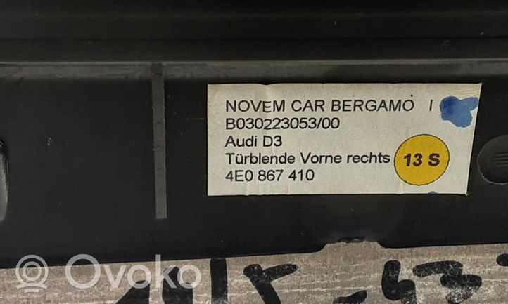 Audi A8 S8 D3 4E Moulure/baguette de porte avant 4E0867410