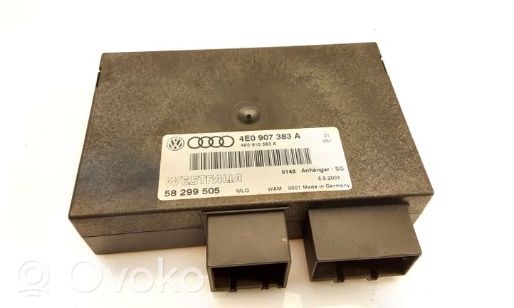 Audi A8 S8 D3 4E Piekabes āķa vadības bloks 4E0907383A