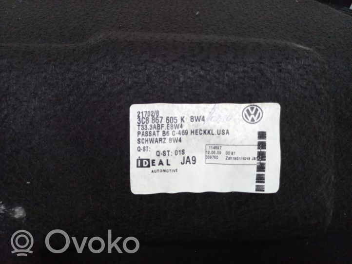 Volkswagen PASSAT CC Garniture de couvercle de coffre arriere hayon 3C8867605K