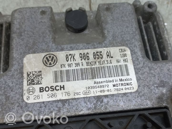 Volkswagen PASSAT B7 USA Moottorinohjausyksikön sarja ja lukkosarja 07K906055AL
