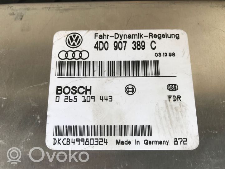 Audi A8 S8 D2 4D Aktiivijousituksen ohjainlaite (ESP) 4D0907389C