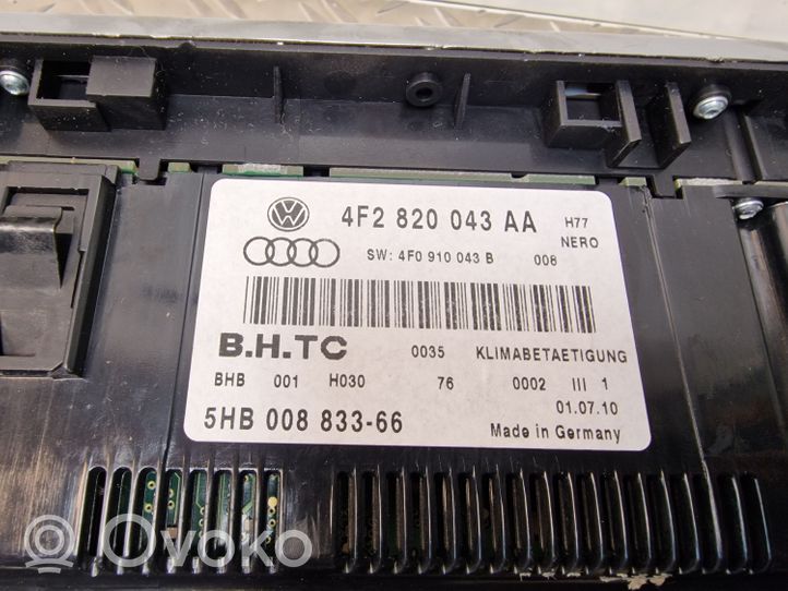 Audi A6 S6 C6 4F Ilmastoinnin ohjainlaite 4F2820043AA