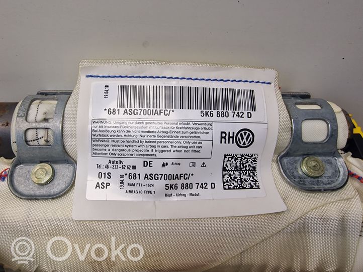 Volkswagen Golf VI Airbag da tetto 5K6880742D