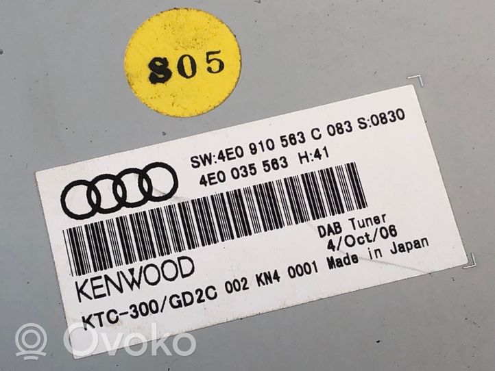 Audi A8 S8 D3 4E Module de contrôle caméra arrière 4E0035563