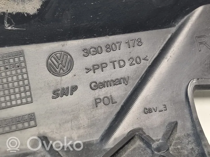 Volkswagen PASSAT B8 Uchwyt / Mocowanie zderzaka przedniego 3G0807178