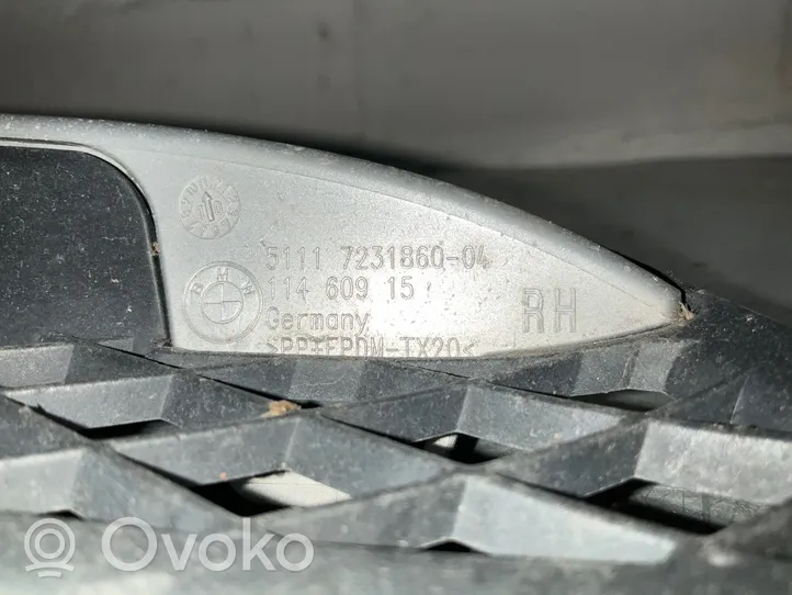 BMW 5 F10 F11 Etupuskurin alempi jäähdytinsäleikkö 7231860