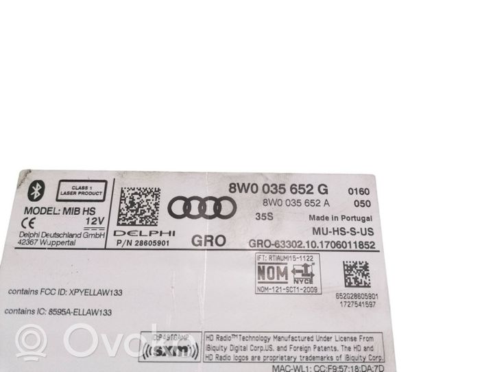 Audi A4 S4 B9 Unité de navigation Lecteur CD / DVD 8w0035652g