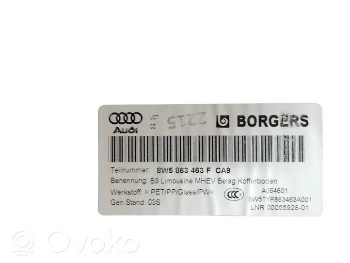 Audi A4 S4 B9 Wykładzina podłogowa bagażnika 8W5863463F