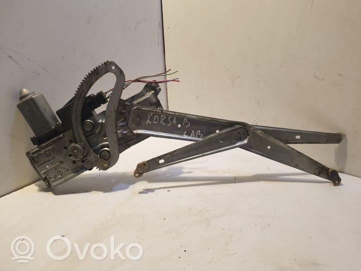 Opel Corsa B Front door window regulator with motor 90481774