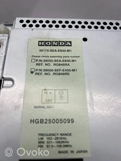 Honda Accord Radio/CD/DVD/GPS head unit 39175SEAE830M1