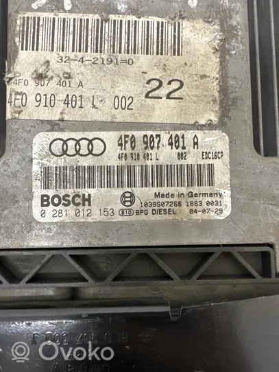 Audi A6 S6 C6 4F Moottorin ohjainlaite/moduuli 4F0907401A