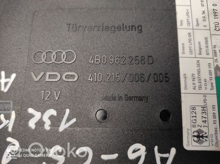 Audi A6 S6 C5 4B Mukavuusmoduuli 4B0962258D