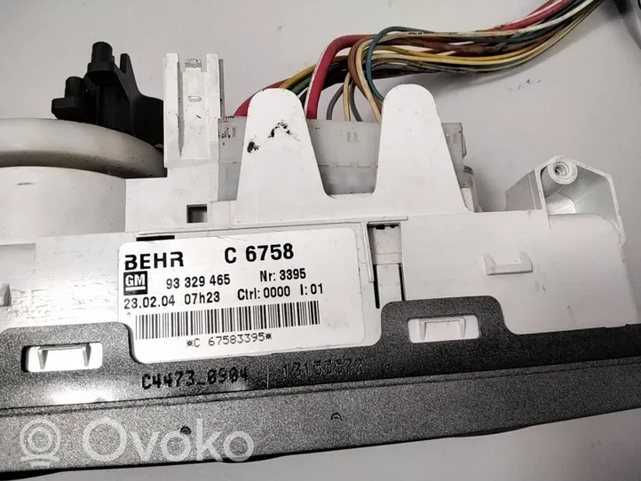 Opel Meriva A Gaisa kondicioniera / klimata kontroles / salona apsildes vadības bloks (salonā) 93329465