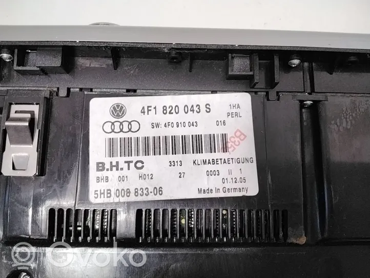 Audi A6 S6 C6 4F Centralina del climatizzatore 4F1820043S