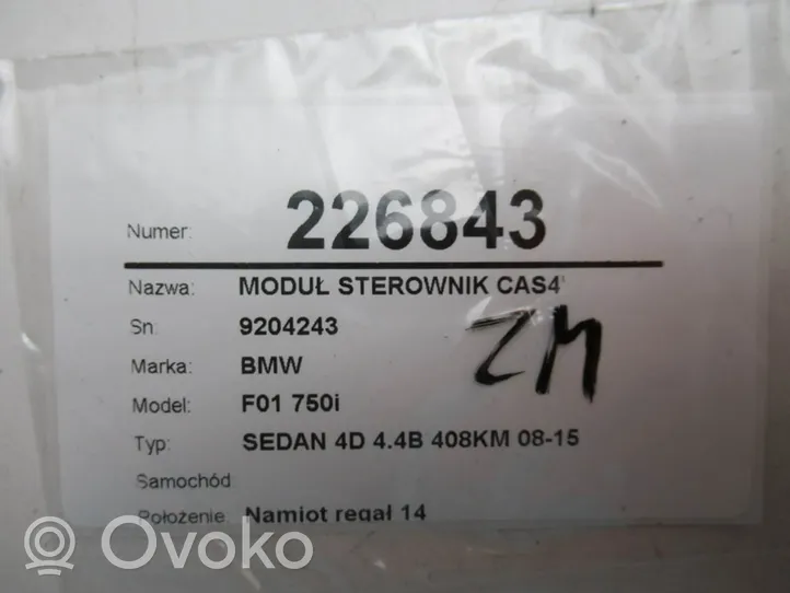 BMW 7 F01 F02 F03 F04 Muut ohjainlaitteet/moduulit 9204243