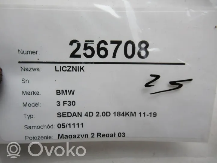 BMW 3 F30 F35 F31 Tachimetro (quadro strumenti) 