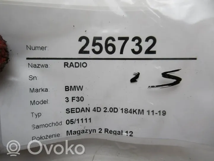 BMW 3 F30 F35 F31 Radio/CD/DVD/GPS-pääyksikkö 9143570