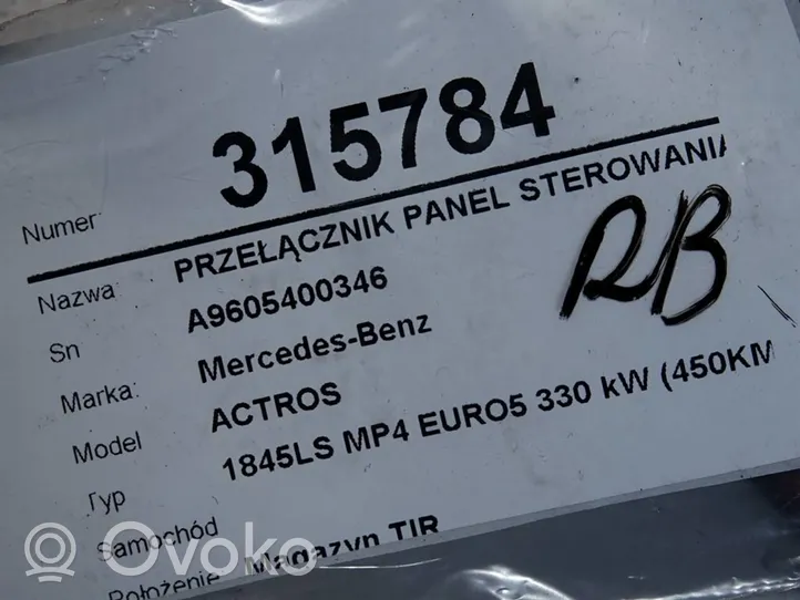 Mercedes-Benz Actros Inne przełączniki i przyciski A9605400346