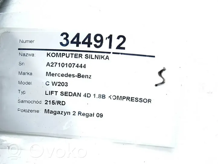 Mercedes-Benz C AMG W203 Moottorin ohjainlaite/moduuli (käytetyt) A2710107444