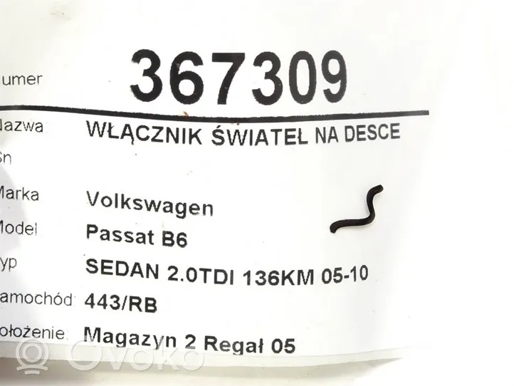 Volkswagen PASSAT B6 Sonstige Schalter / Griffe / Umschalter 1K0941431N