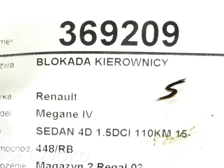 Renault Megane IV Lenkradsperre Lenkradschloss 487004553R