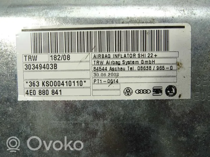 Audi A8 S8 D3 4E Ceļu drošības spilvens 4E0880841