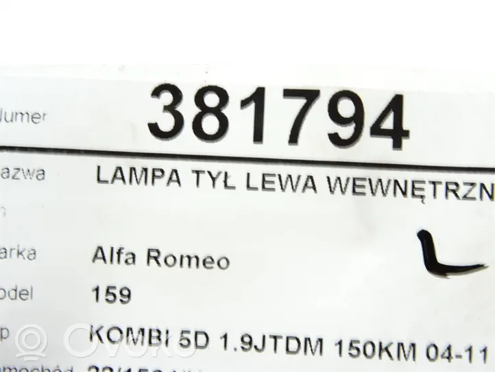 Alfa Romeo 159 Luci posteriori 50504822