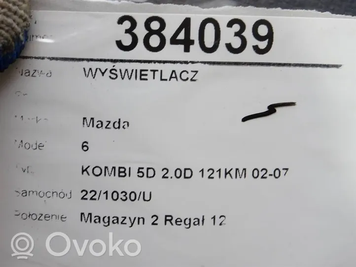 Mazda 6 Monitori/näyttö/pieni näyttö CN-TM4491A