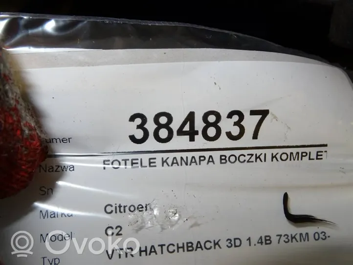 Citroen C2 Fotele / Kanapa / Boczki / Komplet 