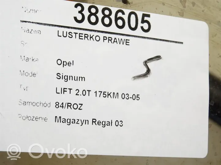 Opel Signum Etuoven sähköinen sivupeili 