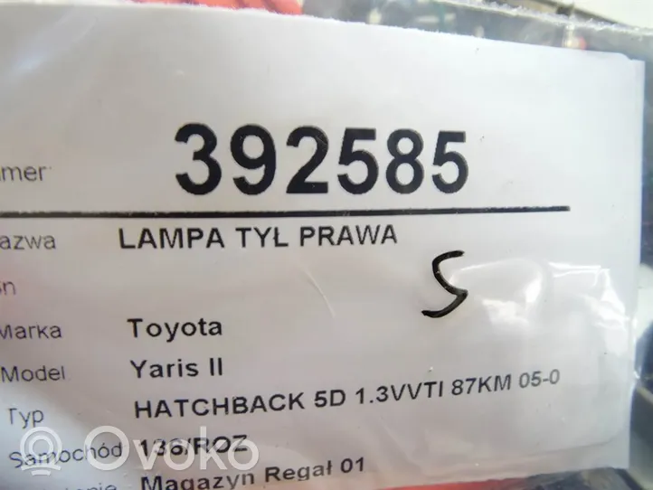 Toyota Yaris Luz trasera/de freno 