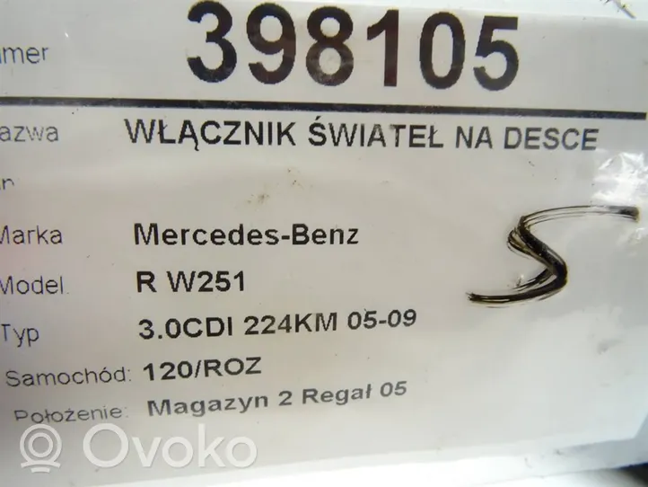 Mercedes-Benz R W251 Kiti jungtukai/ rankenėlės/ perjungėjai A2515453404