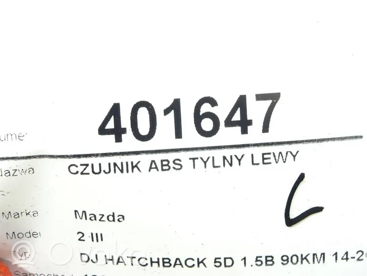 Mazda 2 Czujnik prędkości obrotowej koła ABS 