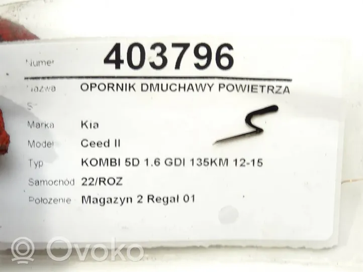 KIA Ceed Resistencia motor/ventilador de la calefacción 