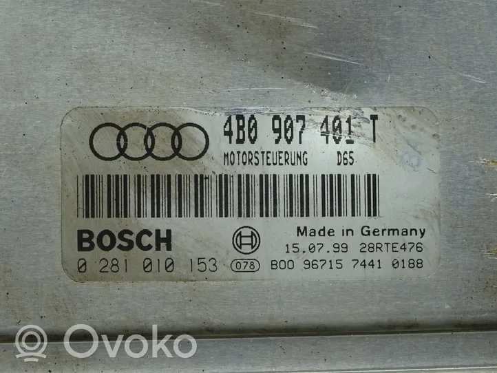 Audi A6 S6 C5 4B Unité de commande, module ECU de moteur 0281010153